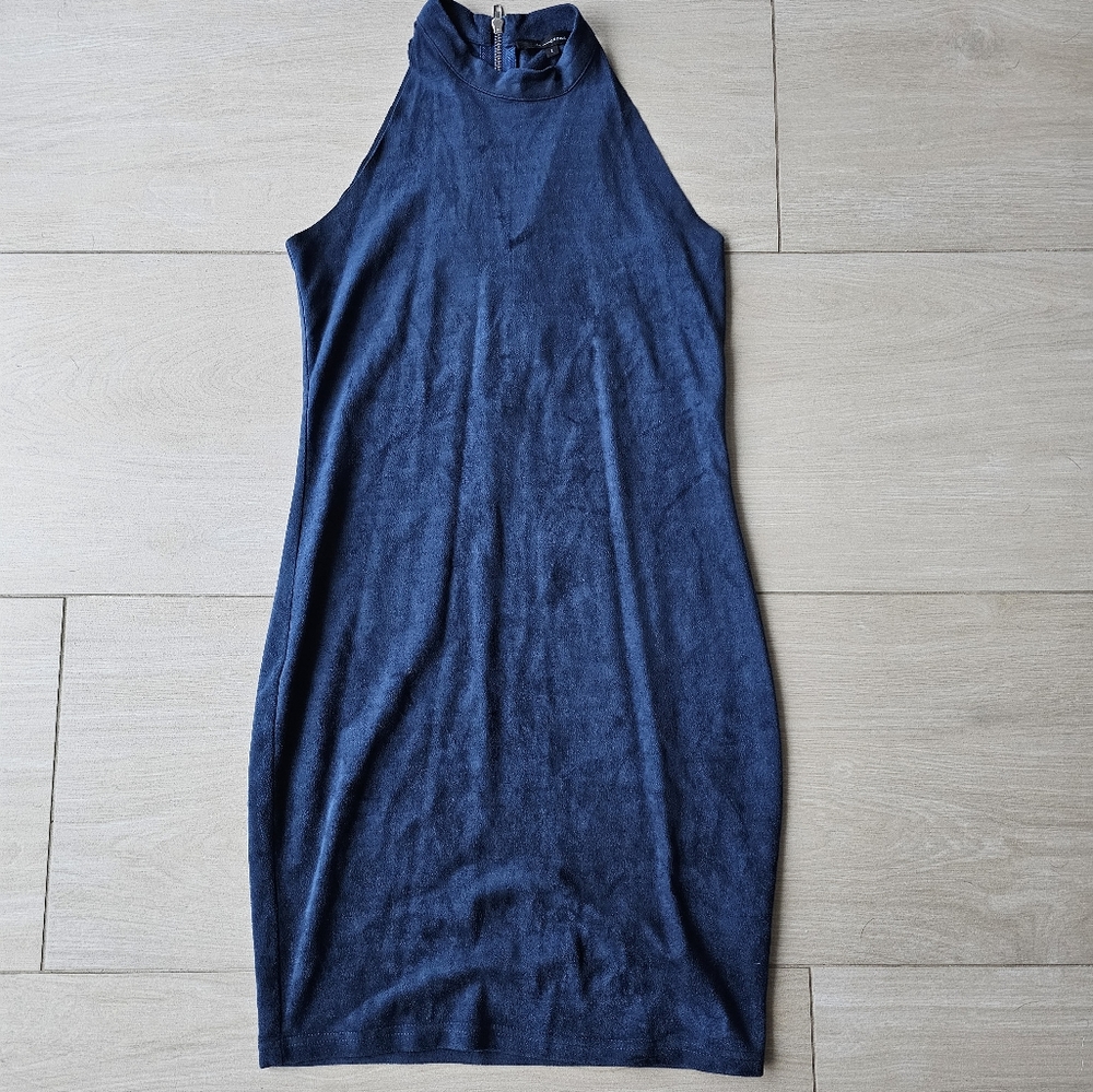 Olivaceous Blue Suedette Dress